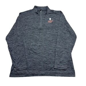 Virginia‎ Tech Hokies Top of the World 1/4 Zip Pullover Mens XL Gray Maroon
